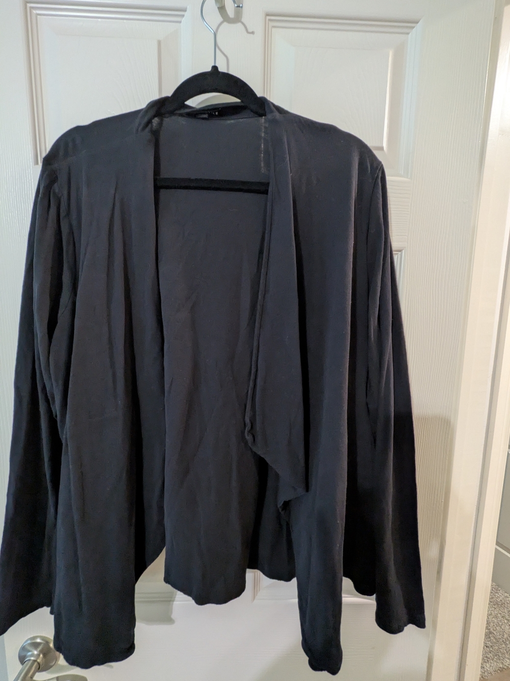 J. Crew Black Draped Open-Front Cardigan